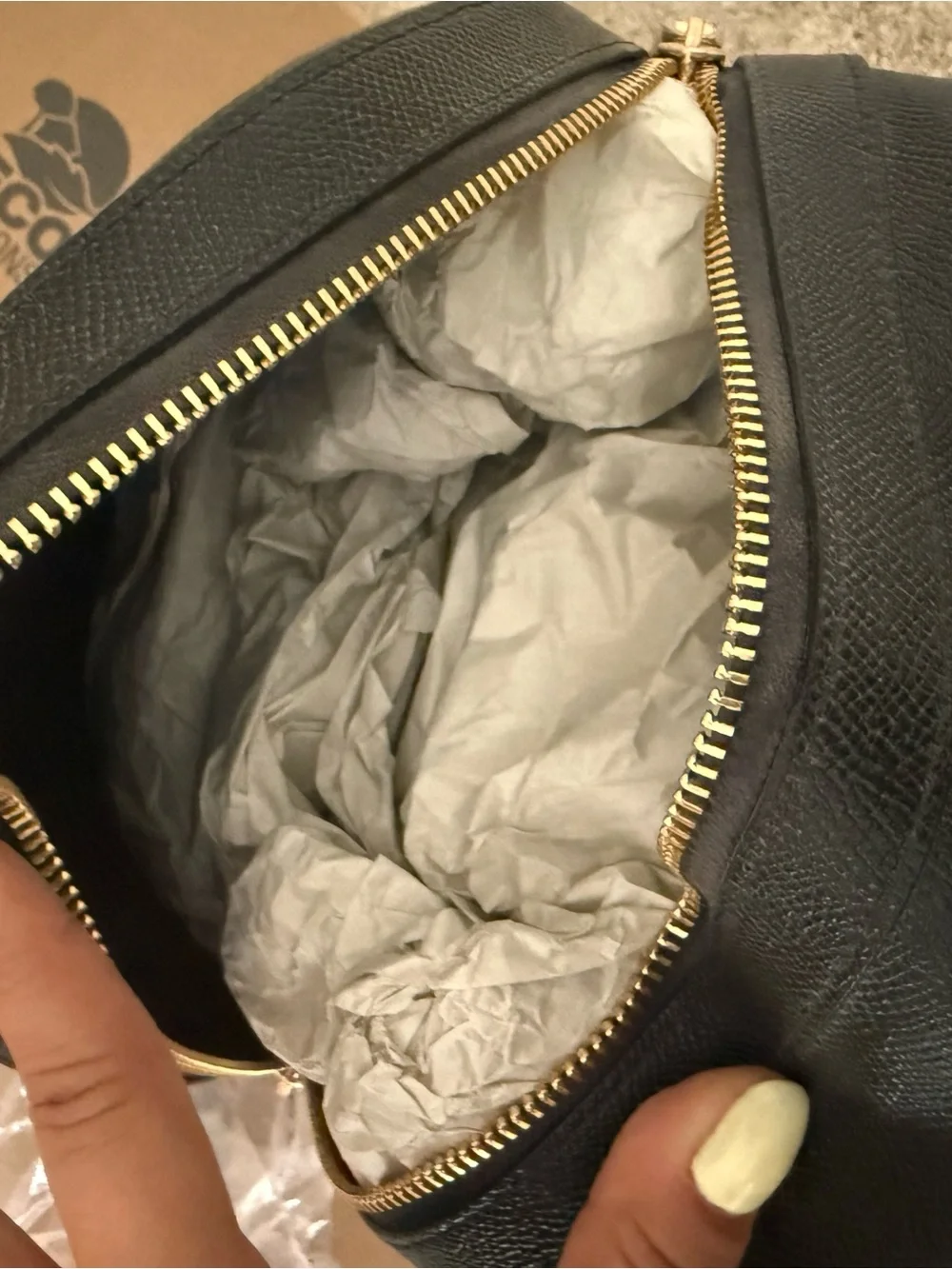 Coach Black Leather Backpack with Gold Hardware